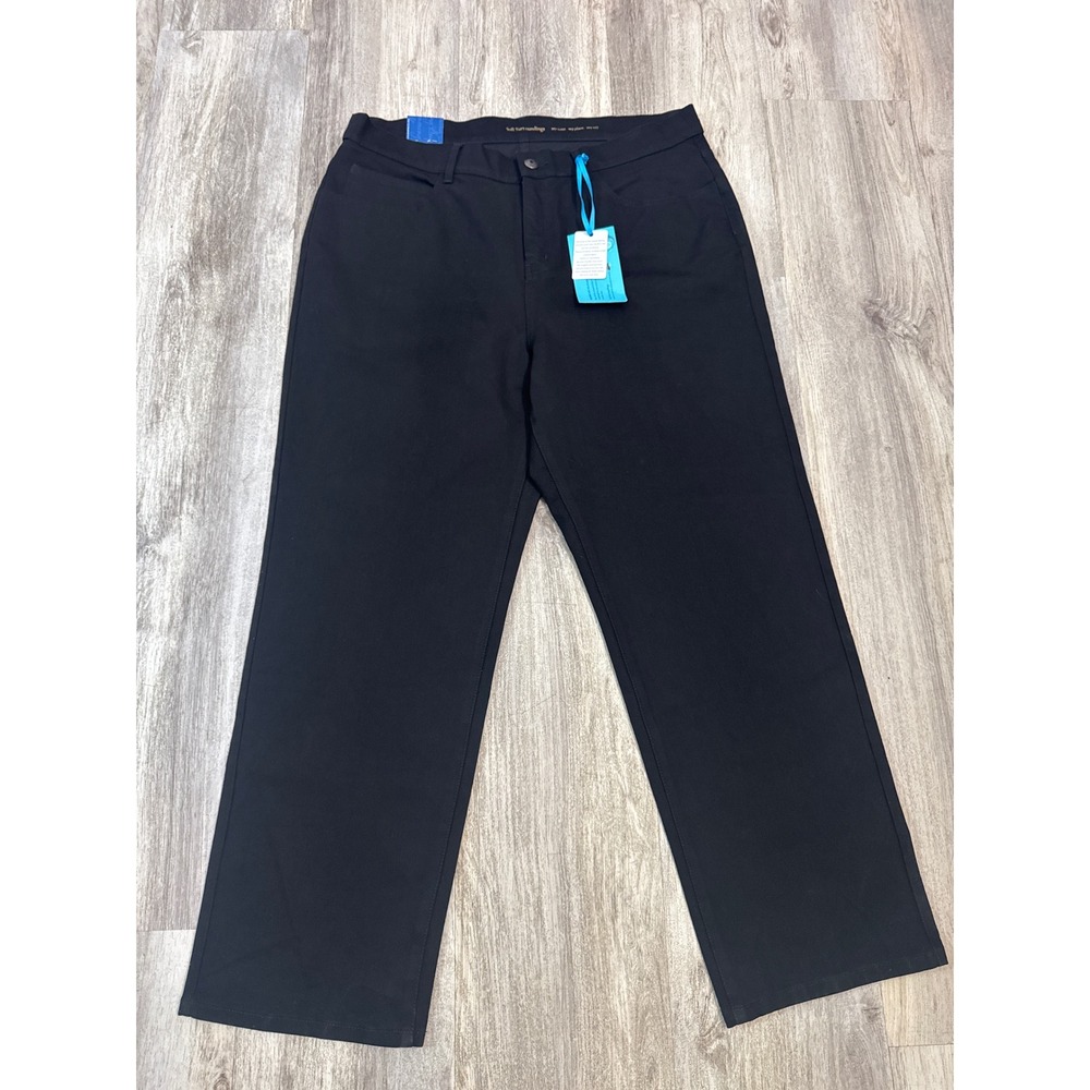 Soft‎ Surroundings Triple S Jeans Black Straight Leg Slimming Pants Size 20 NWT